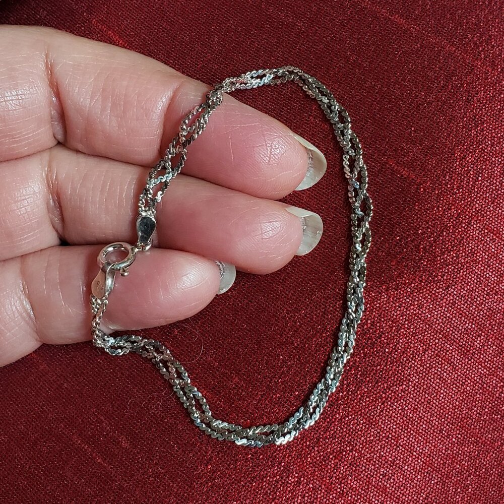 Sterling Silver Braided Chain Bracelet - 925 - Made in Italy